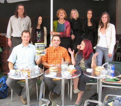 Sitting: Peter Smole and Roman Peklaj and Maja Valic; Standing: Joe Kraynak, Darja Budja, Cecie Kraynak, Emi Kladnik, Ana Sorc, and Katja Jus